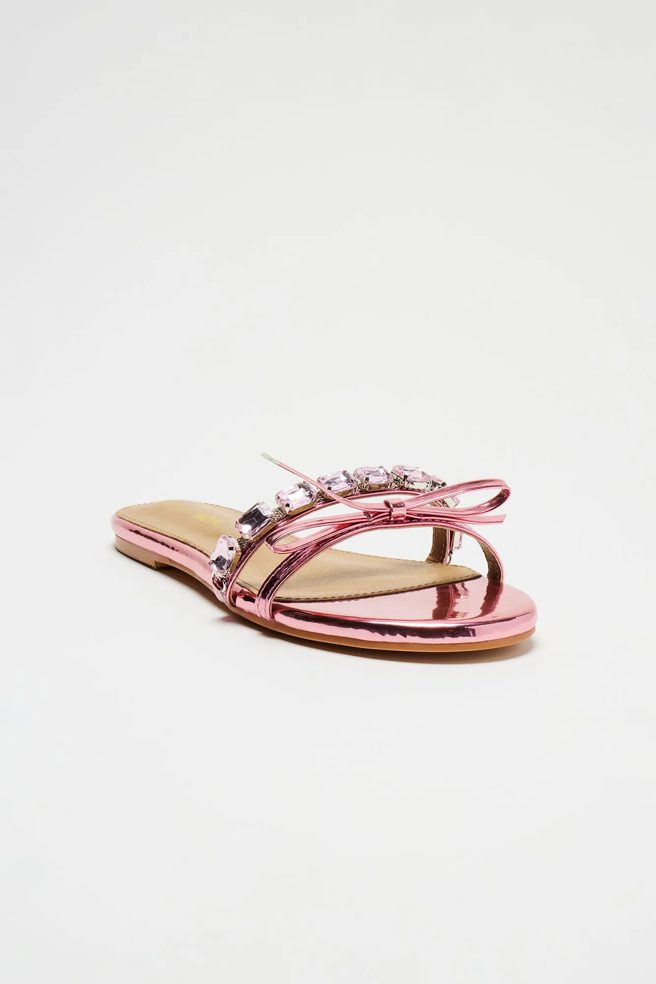 Rhea Metallic Rhinestone Sandals - Pink sold by Fashion Nova product image thumbnail 2