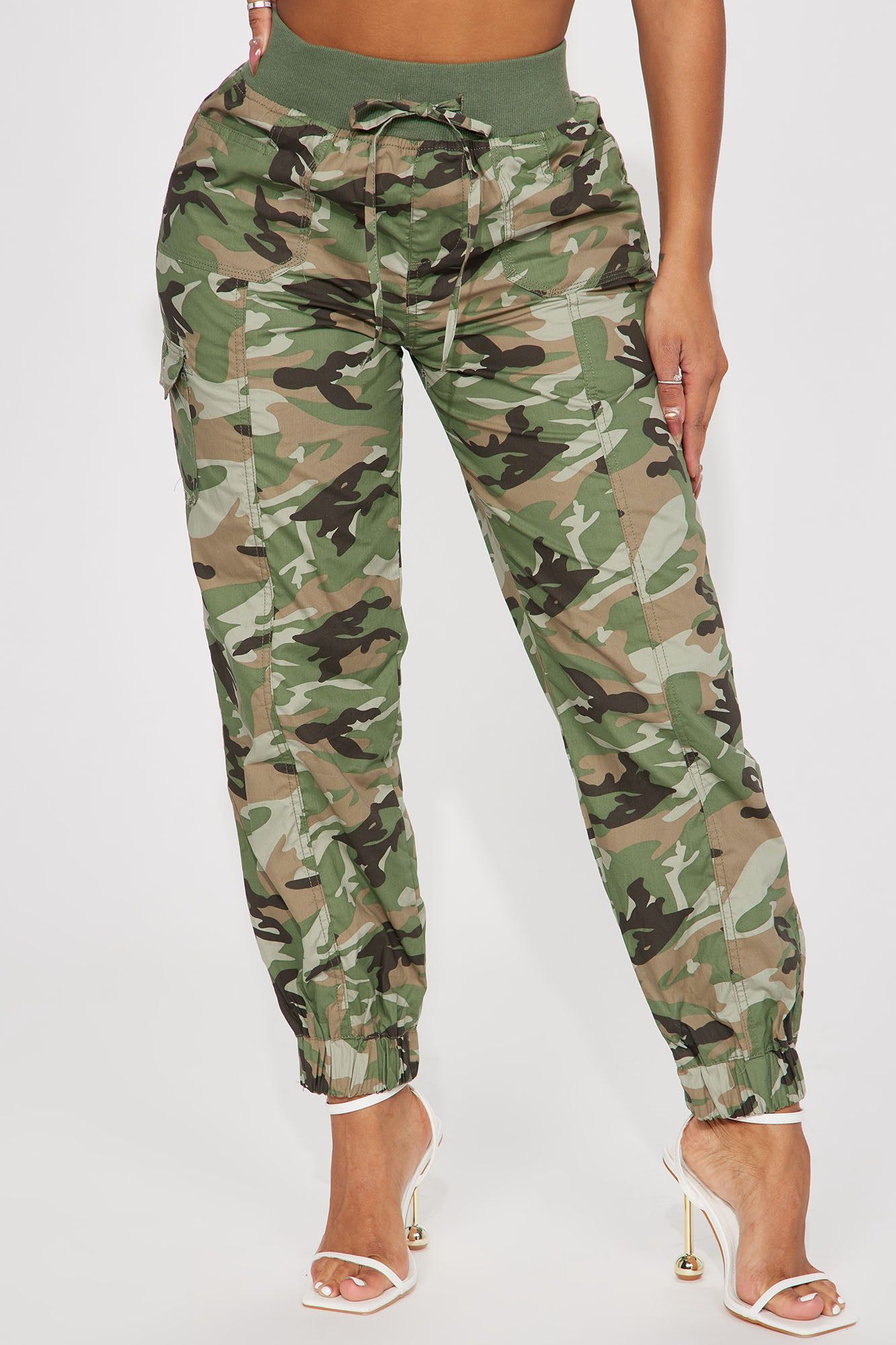 Movin' On Camo Cargo Jogger - Olive/combo sold by Fashion Nova product image thumbnail 2