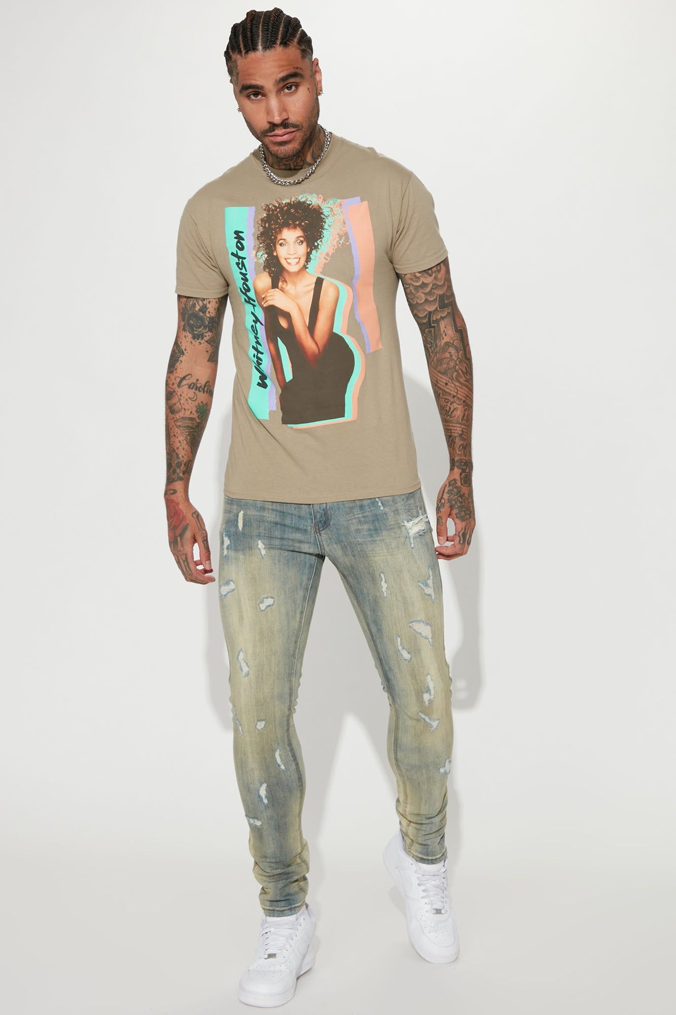 Good Days RIpped Stacked Skinny Jeans - Vintage Blue Wash sold by Fashion Nova product image thumbnail 2