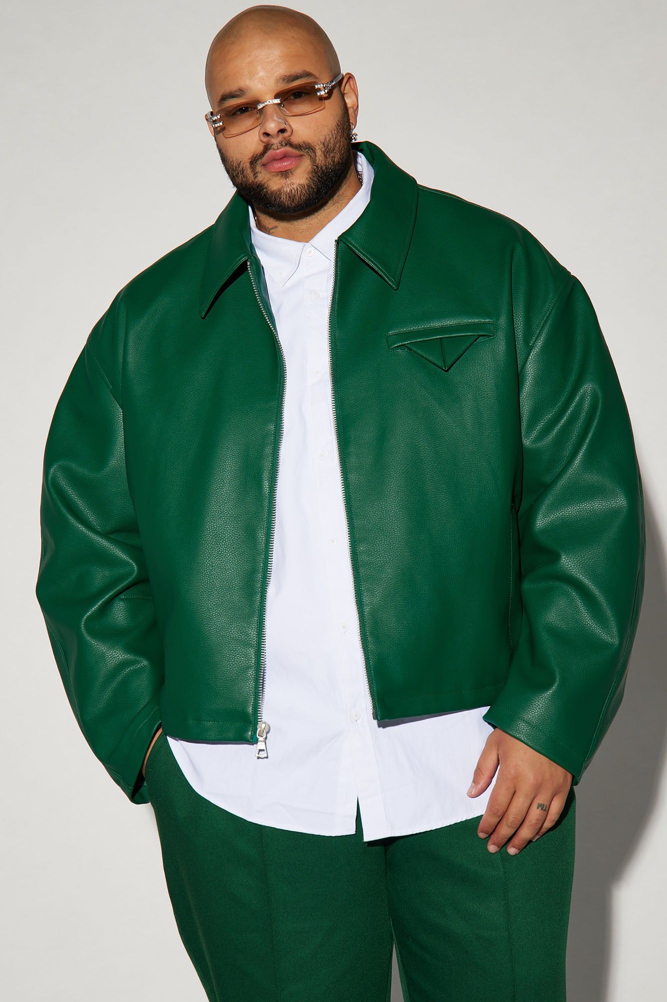 Houston Faux Leather Cropped Jacket - Green sold by Fashion Nova product image thumbnail 5