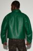 Houston Faux Leather Cropped Jacket - Green sold by Fashion Nova