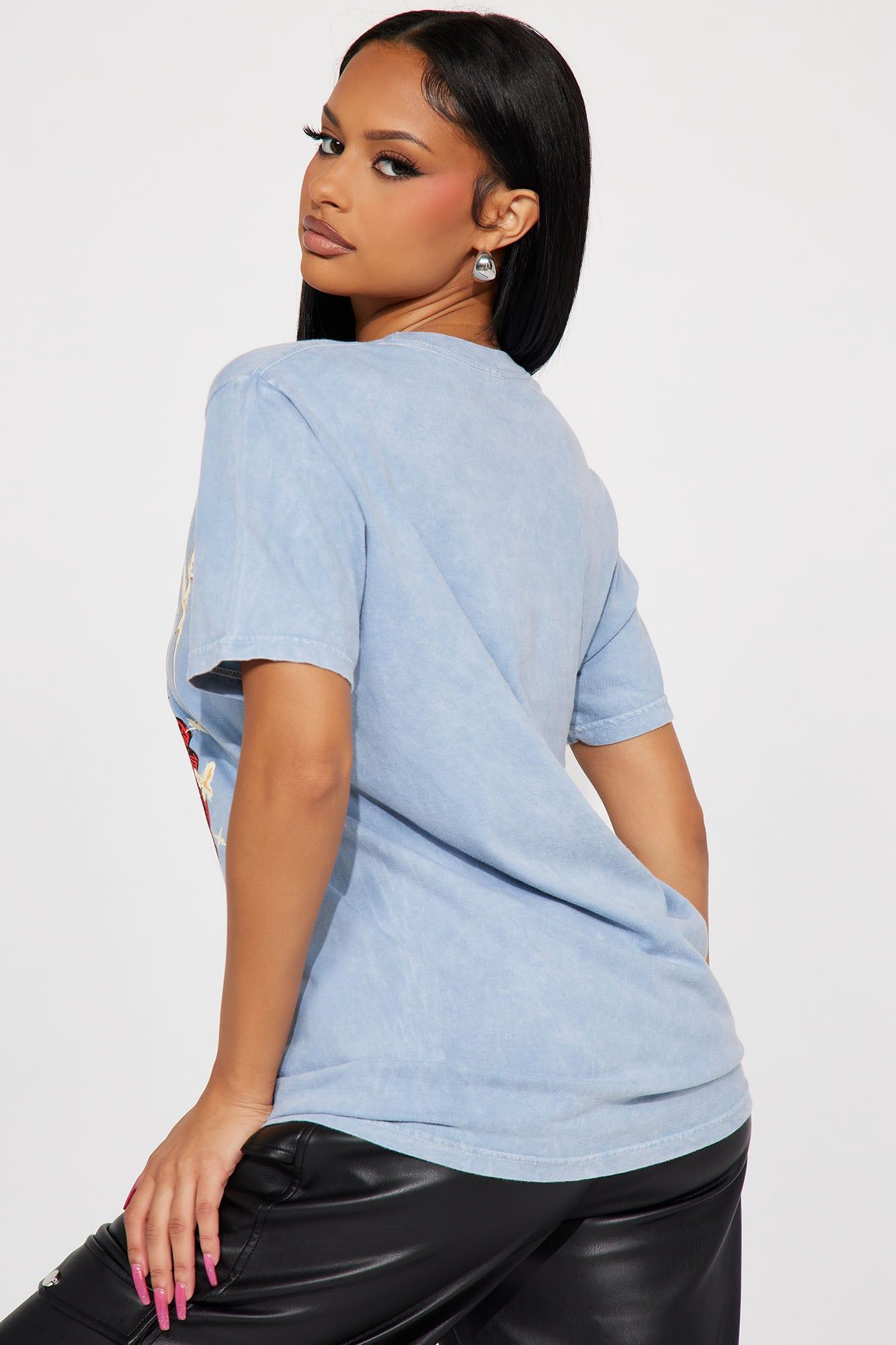 Give Me My Flowers Graphic Tee - Blue Wash sold by Fashion Nova product image thumbnail 4