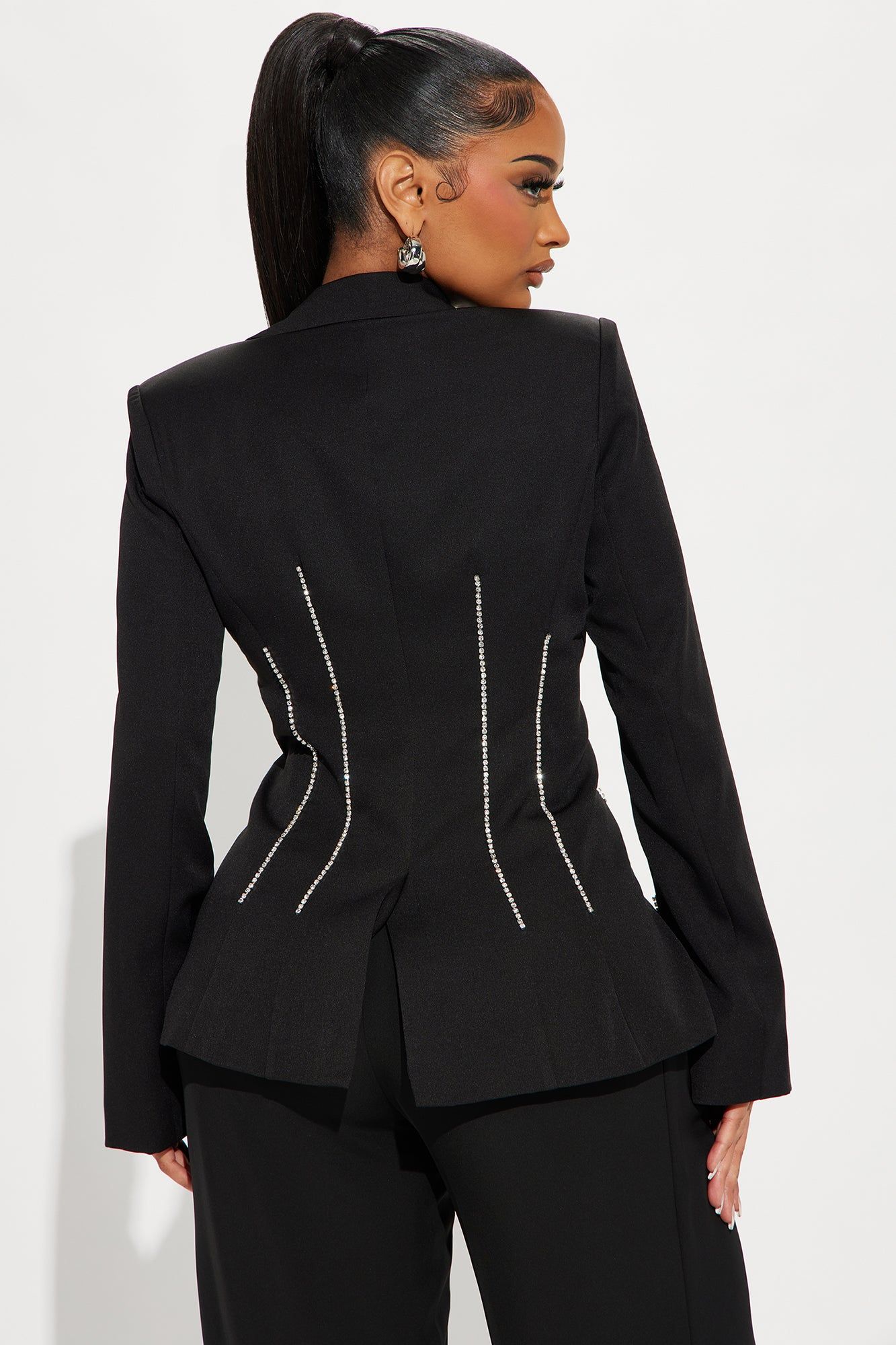 Have The Edge Rhinestone Blazer - Black sold by Fashion Nova product image thumbnail 4