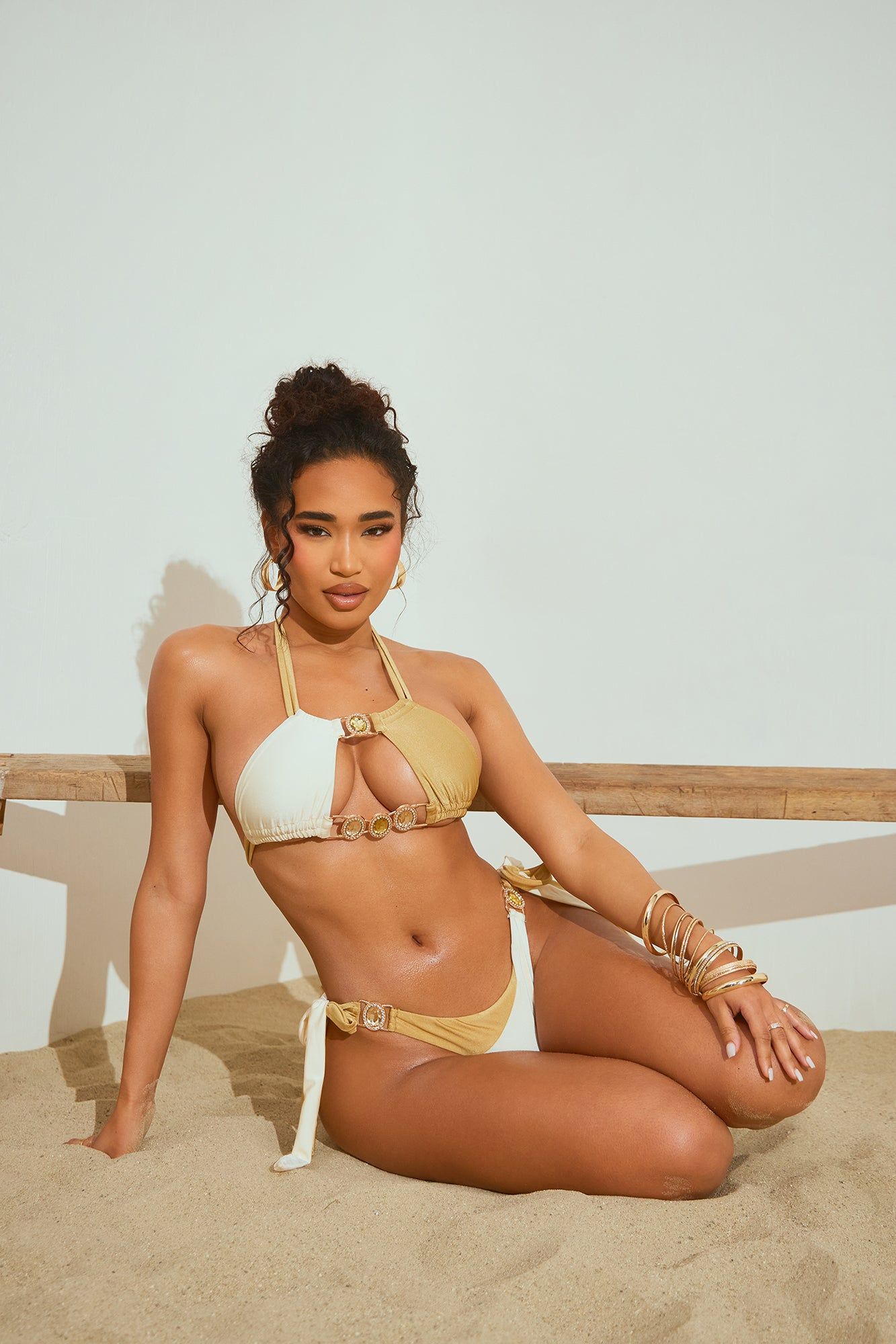 Candy Sweet Crystal 2 Piece Bikini - Mocha/combo sold by Fashion Nova product image thumbnail 2