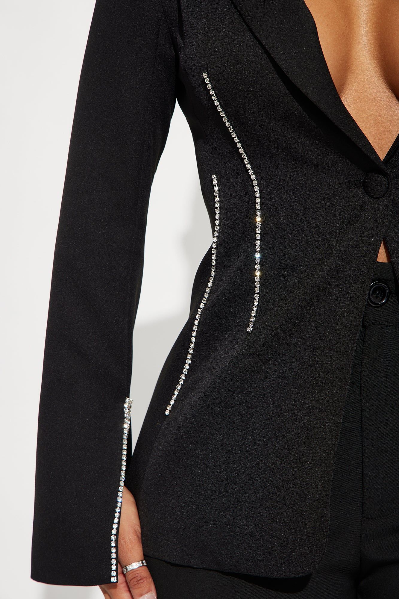 Have The Edge Rhinestone Blazer - Black sold by Fashion Nova product image thumbnail 3