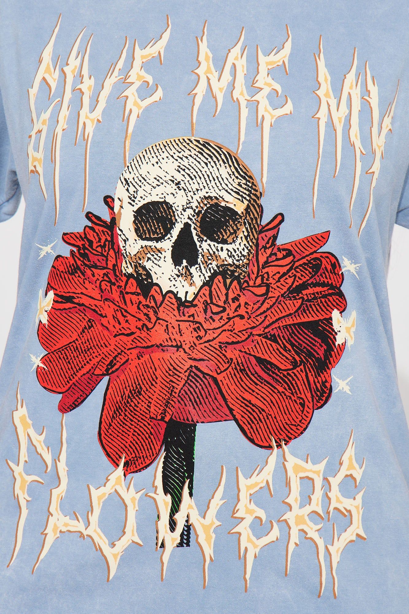 Give Me My Flowers Graphic Tee - Blue Wash sold by Fashion Nova product image thumbnail 3