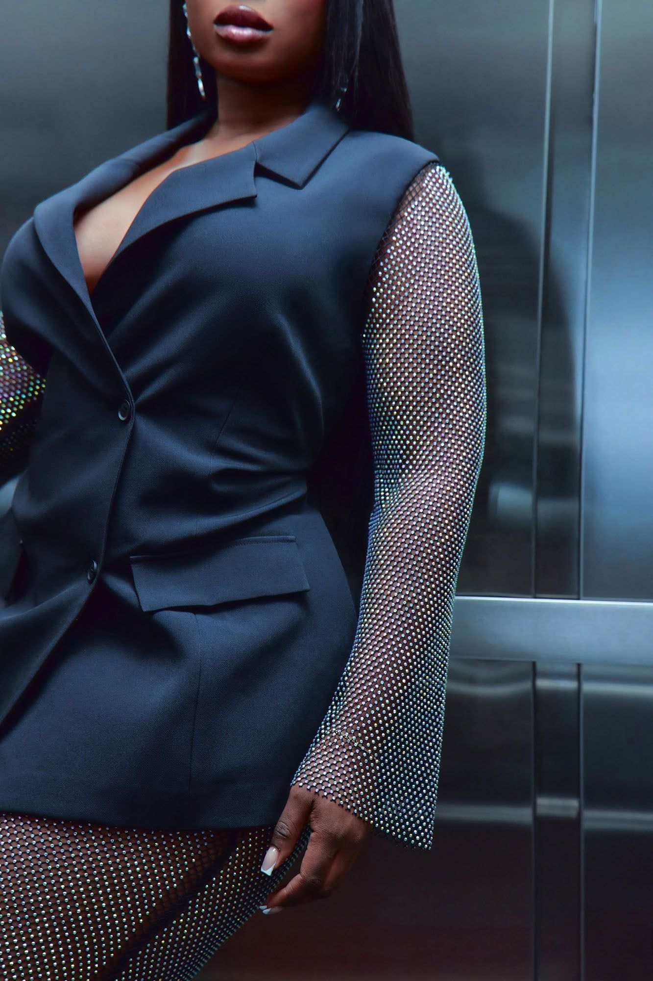 Exclusive Invitation Rhinestone Pant Set - Black sold by Fashion Nova product image thumbnail 4