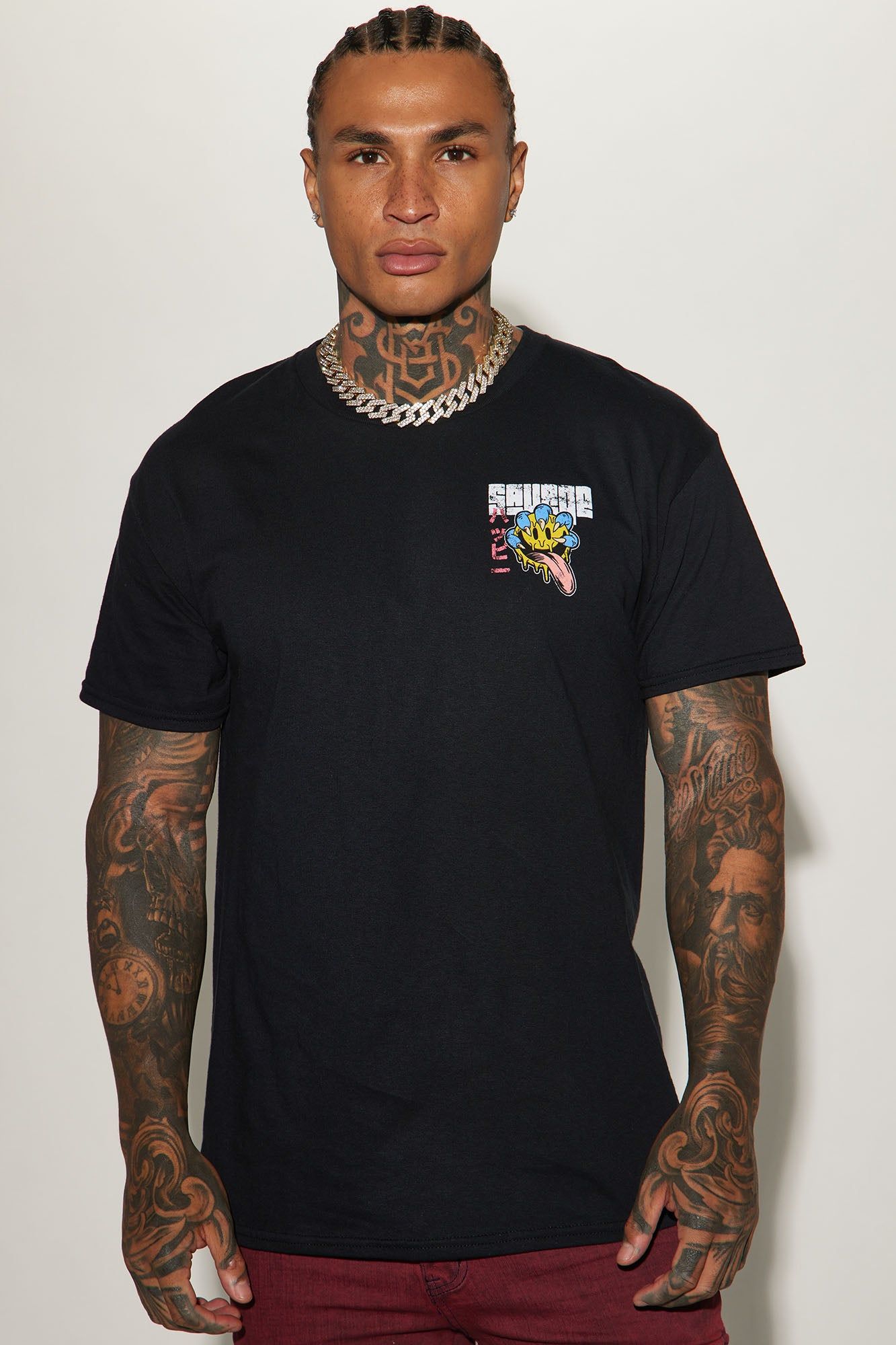 Savage Smiley Short Sleeve Tee - Black sold by Fashion Nova