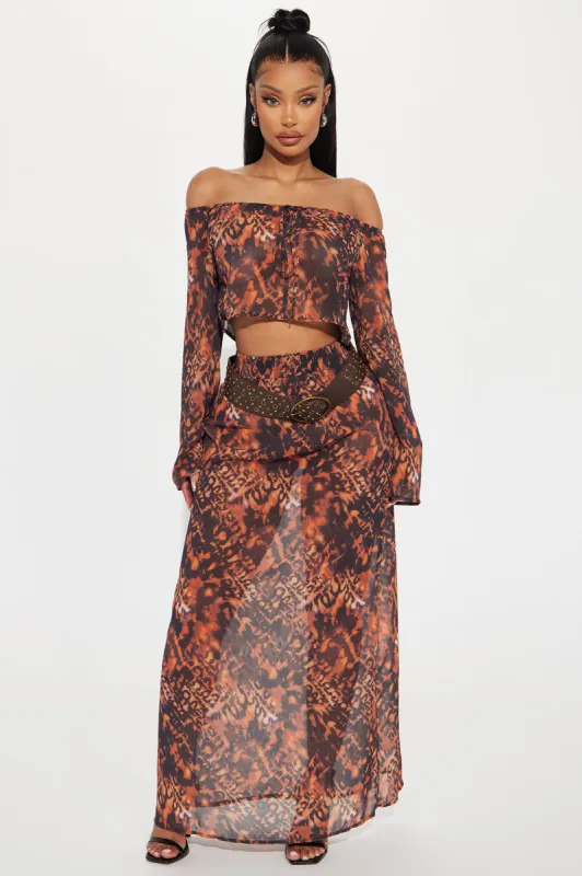 Bohemian Trade Skirt Set - Rust/combo sold by Fashion Nova