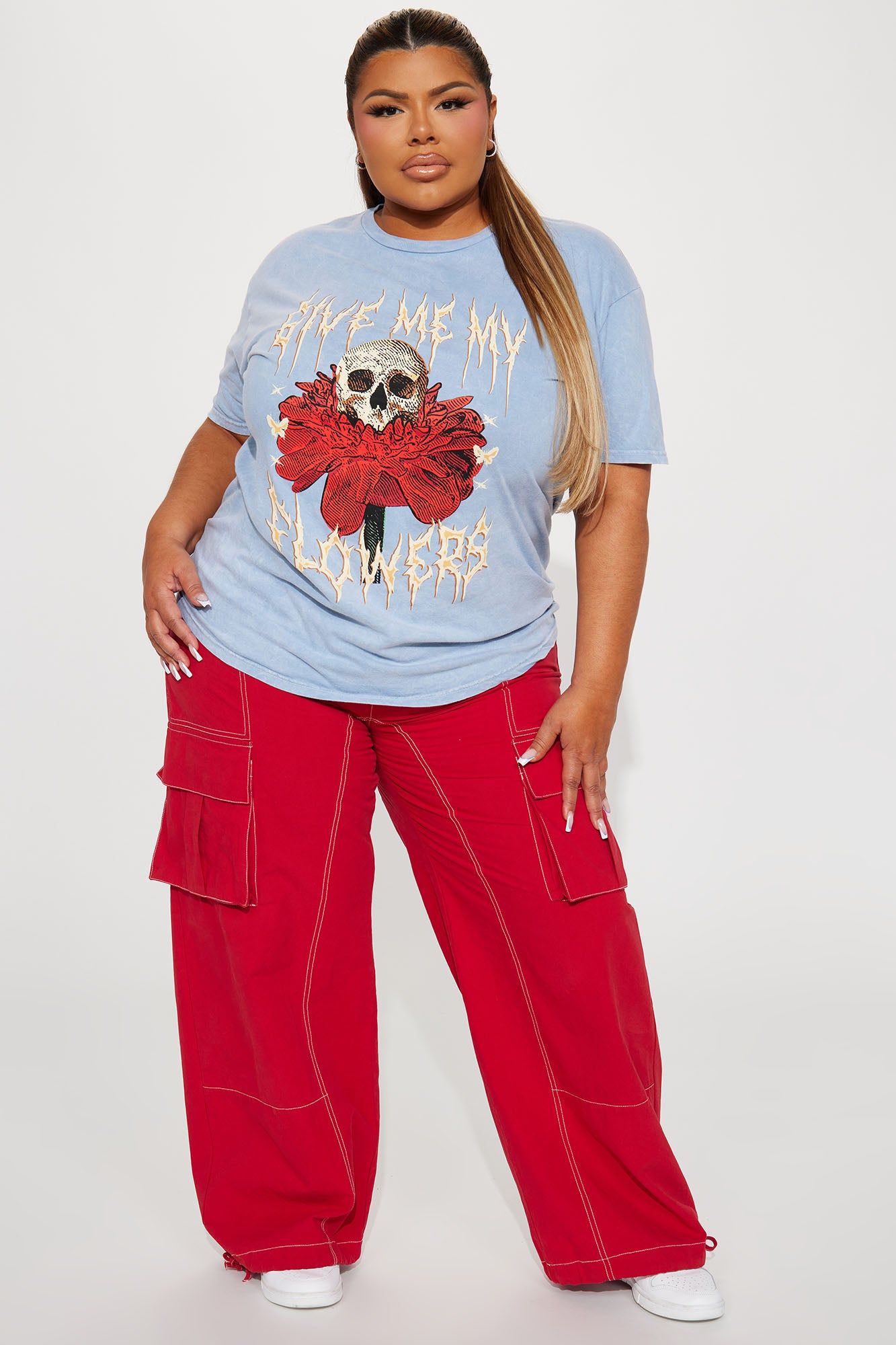 Give Me My Flowers Graphic Tee - Blue Wash sold by Fashion Nova product image thumbnail 6
