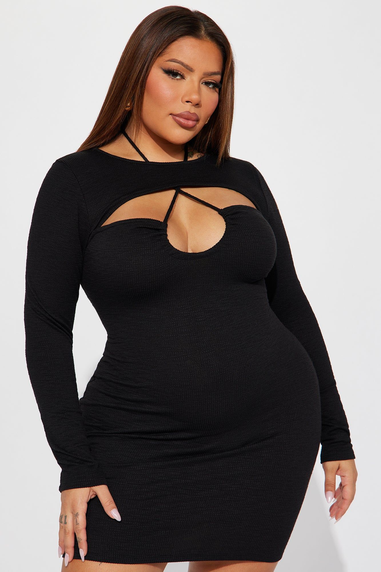 Zoey Textured Mini Dress - Black sold by Fashion Nova product image thumbnail 5