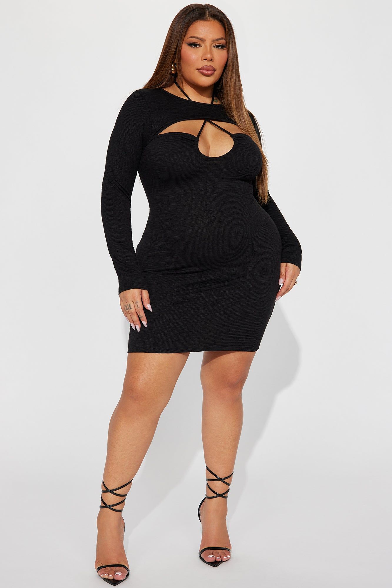 Zoey Textured Mini Dress - Black sold by Fashion Nova product image thumbnail 4