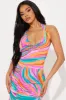 Prism Ruched Midi Dress - Multi Color sold by Fashion Nova