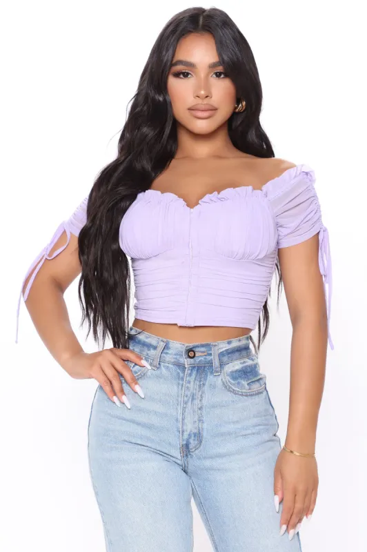 Sweet Dreams Ruffle Top - Lavender sold by Fashion Nova