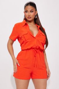 Maisie Romper - Orange sold by Fashion Nova
