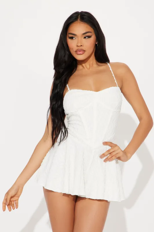 A New Me Romper - White sold by Fashion Nova