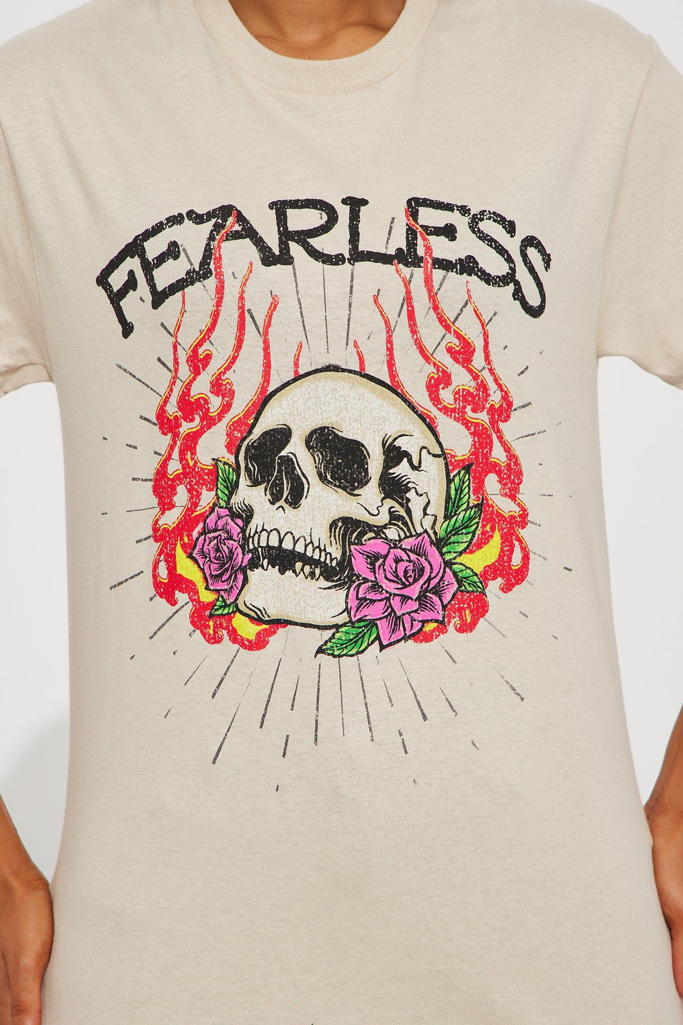 Fearless Skull Graphic Tee - Sand sold by Fashion Nova product image thumbnail 3