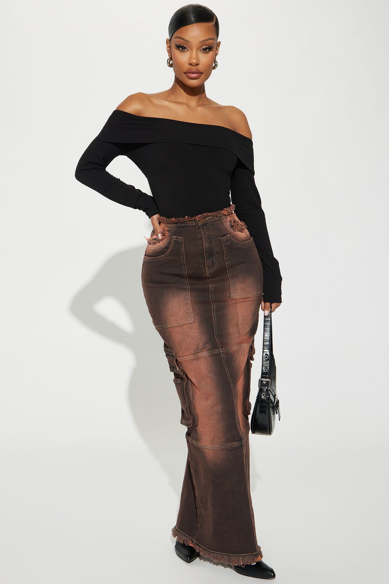 Morgan Off Shoulder Ribbed Top - Black sold by Fashion Nova product image thumbnail 2