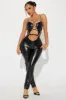 Take Over Faux Leather Jumpsuit - Black sold by Fashion Nova