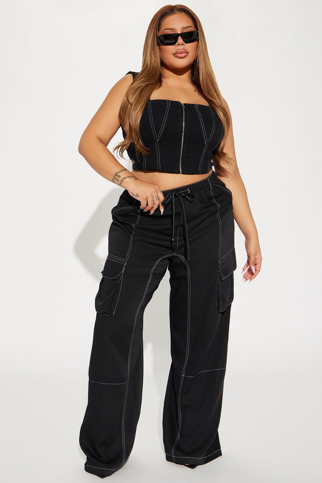 Keep Me Entertained Wide Leg Cargo Pant - Black sold by Fashion Nova product image thumbnail 4