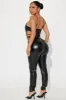 Take Over Faux Leather Jumpsuit - Black sold by Fashion Nova