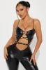 Take Over Faux Leather Jumpsuit - Black sold by Fashion Nova