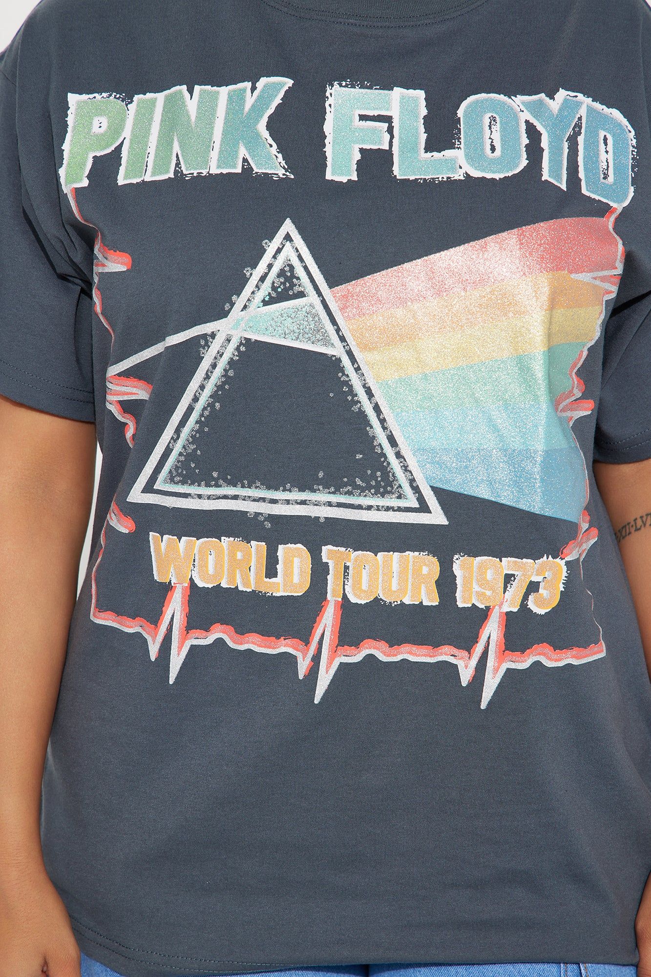 Pink Floyd Rhinestone Graphic Tee - Charcoal sold by Fashion Nova product image thumbnail 3