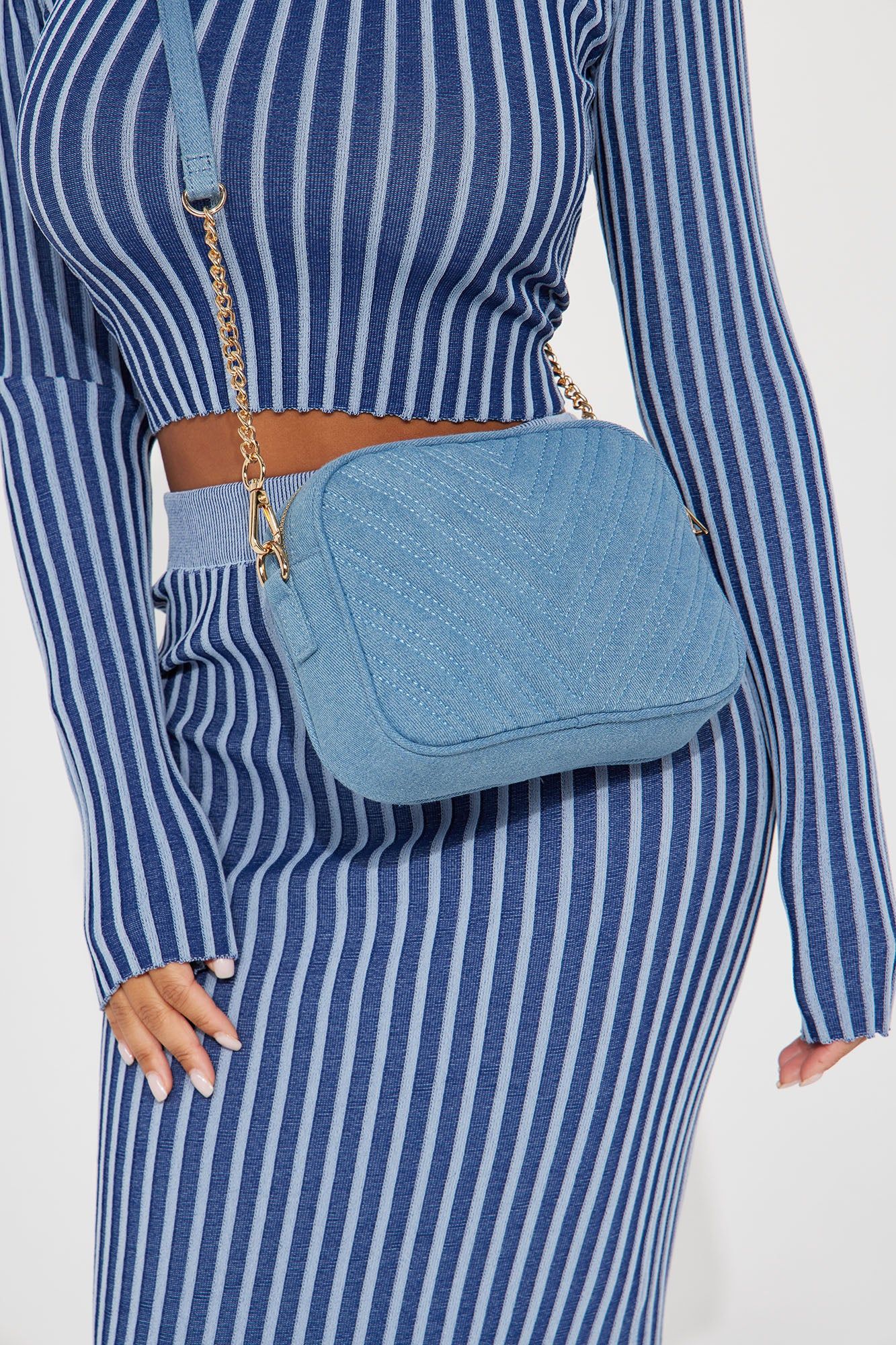 Stephanie Crossbody Bag - Denim sold by Fashion Nova