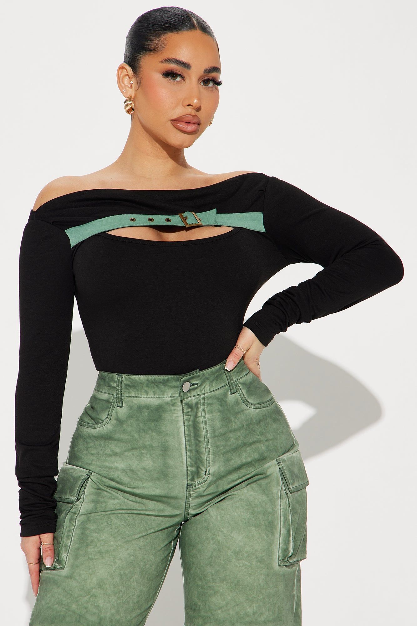 Yesenia Off Shoulder Top - Black sold by Fashion Nova