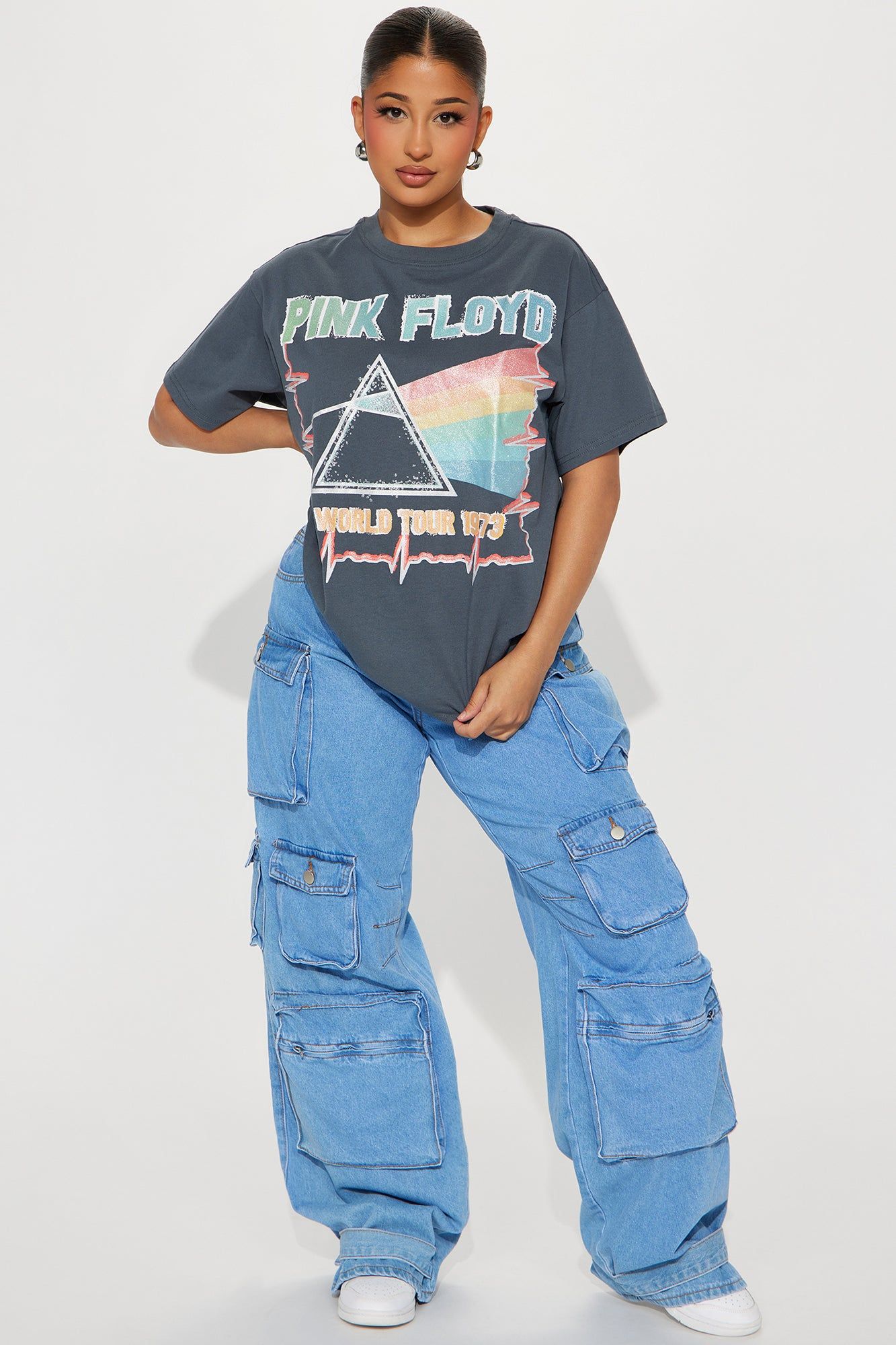 Pink Floyd Rhinestone Graphic Tee - Charcoal sold by Fashion Nova product image thumbnail 2
