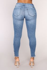 All That Jazz Ankle Jeans - Medium Blue Wash sold by Fashion Nova