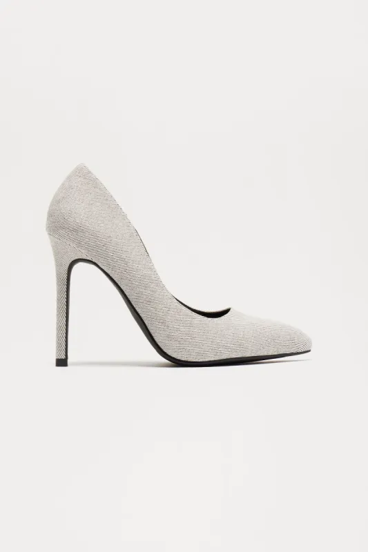 Jasper Denim Pumps - Grey sold by Fashion Nova