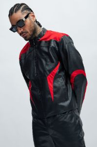 Sydney Moto Jacket - Black/Red sold by Fashion Nova