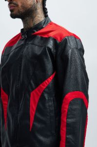 Sydney Moto Jacket - Black/Red sold by Fashion Nova