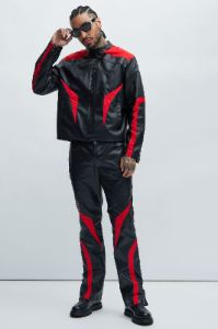 Sydney Moto Jacket - Black/Red sold by Fashion Nova