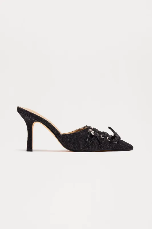 Evangeline Lace Up Pumps - Black made by Fashion Nova