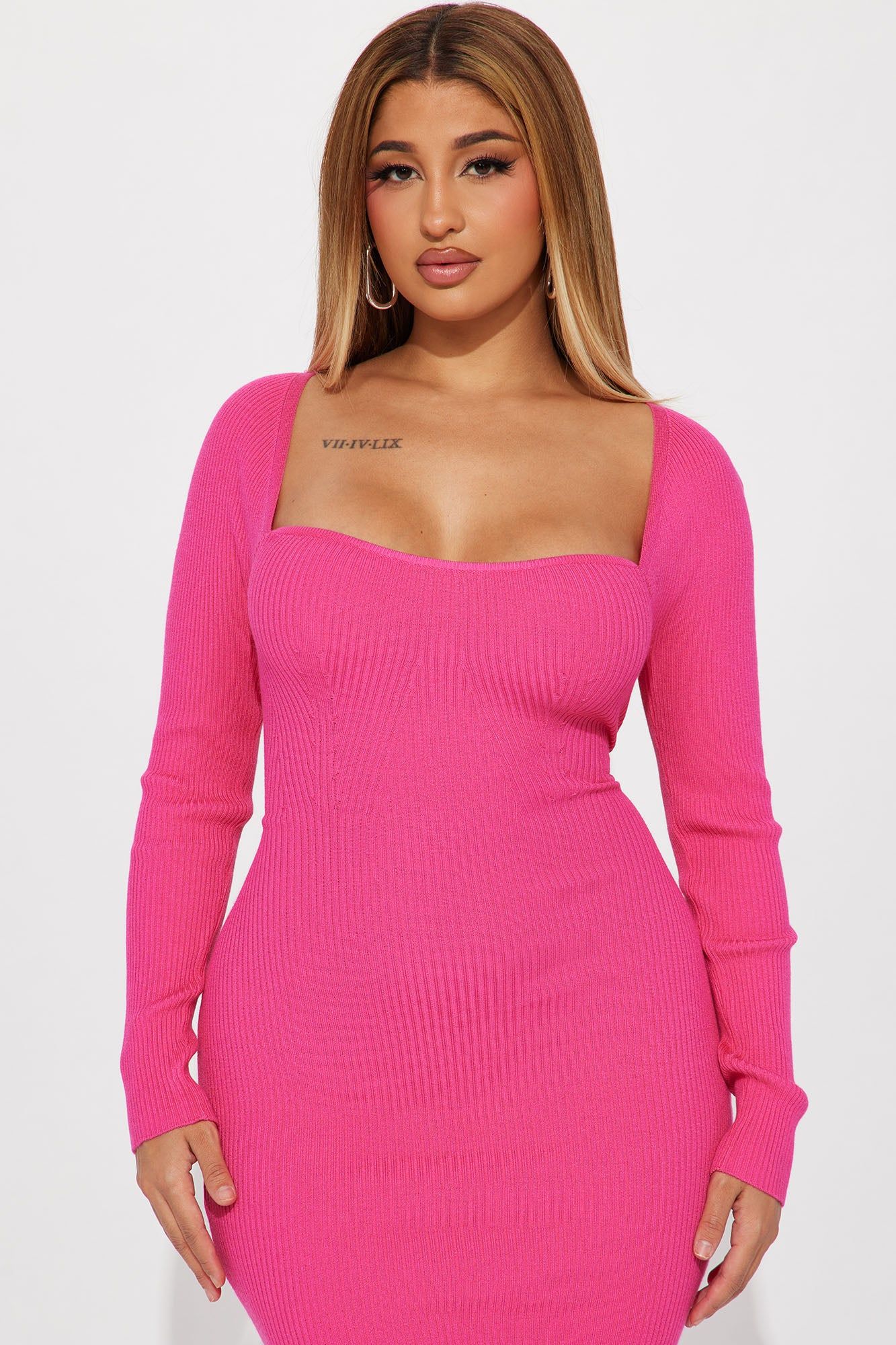 Jessie Sweater Midi Dress - Fuchsia sold by Fashion Nova product image thumbnail 2
