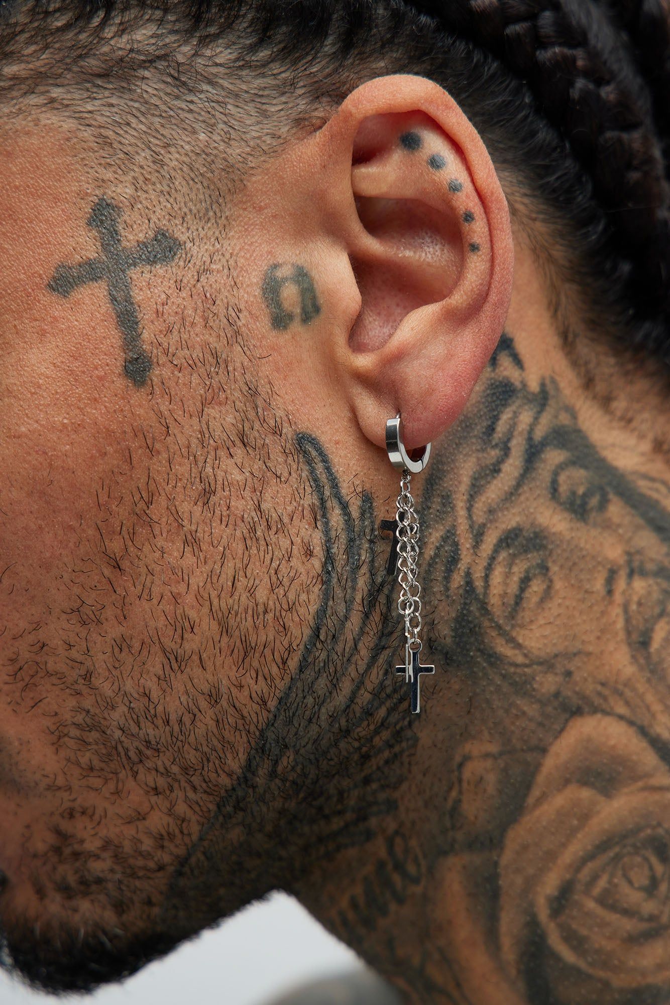 Multi Cross Dangling Stainless Steel Earring Set - Silver sold by Fashion Nova