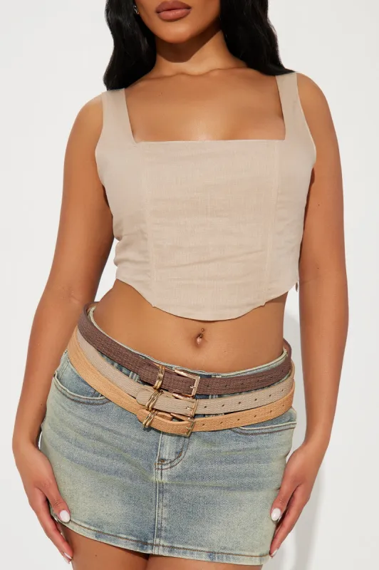 Modern Day Baddie Trio Belt Set - Nude/combo sold by Fashion Nova