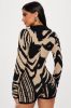 Cozy Nights Sweater Romper - Mocha/combo sold by Fashion Nova