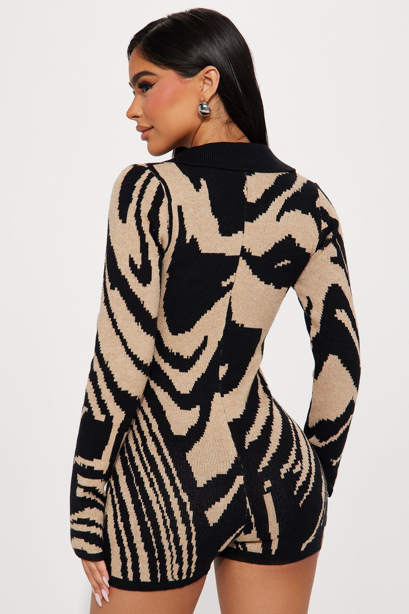 Cozy Nights Sweater Romper - Mocha/combo sold by Fashion Nova product image thumbnail 3