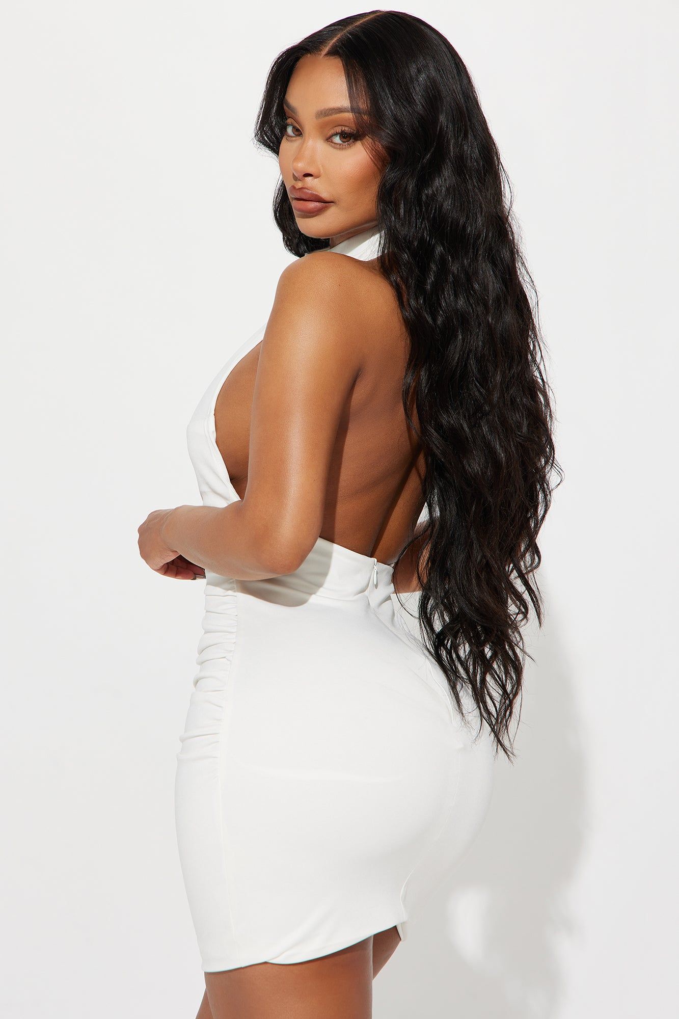 Allison Ruched Mini Dress - White sold by Fashion Nova product image thumbnail 3