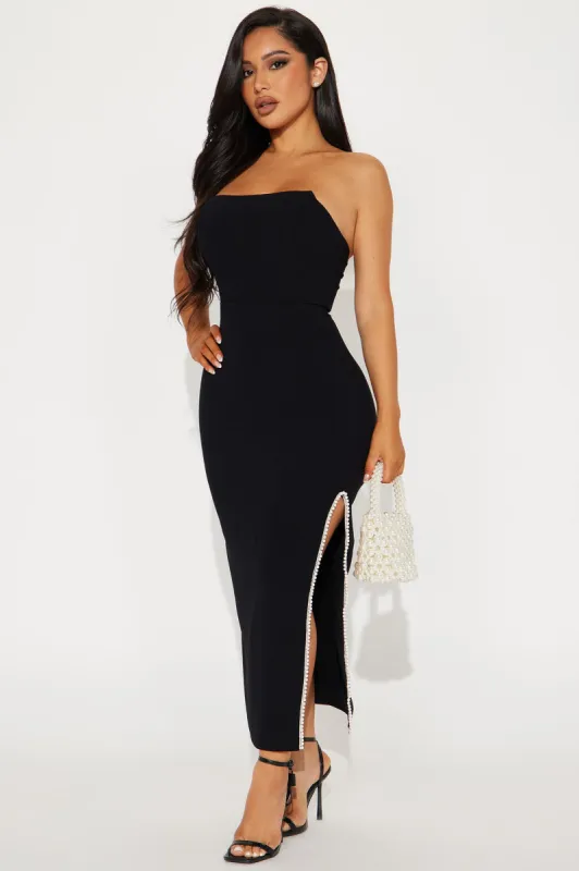 Mariela Pearl Midi Dress - Black sold by Fashion Nova