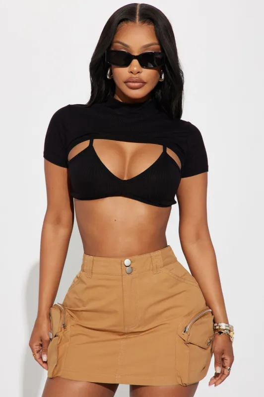 Izzy Cut Out Top - Black sold by Fashion Nova