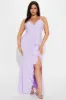 Hailey Ruffle Slit Gown - Lavender sold by Fashion Nova