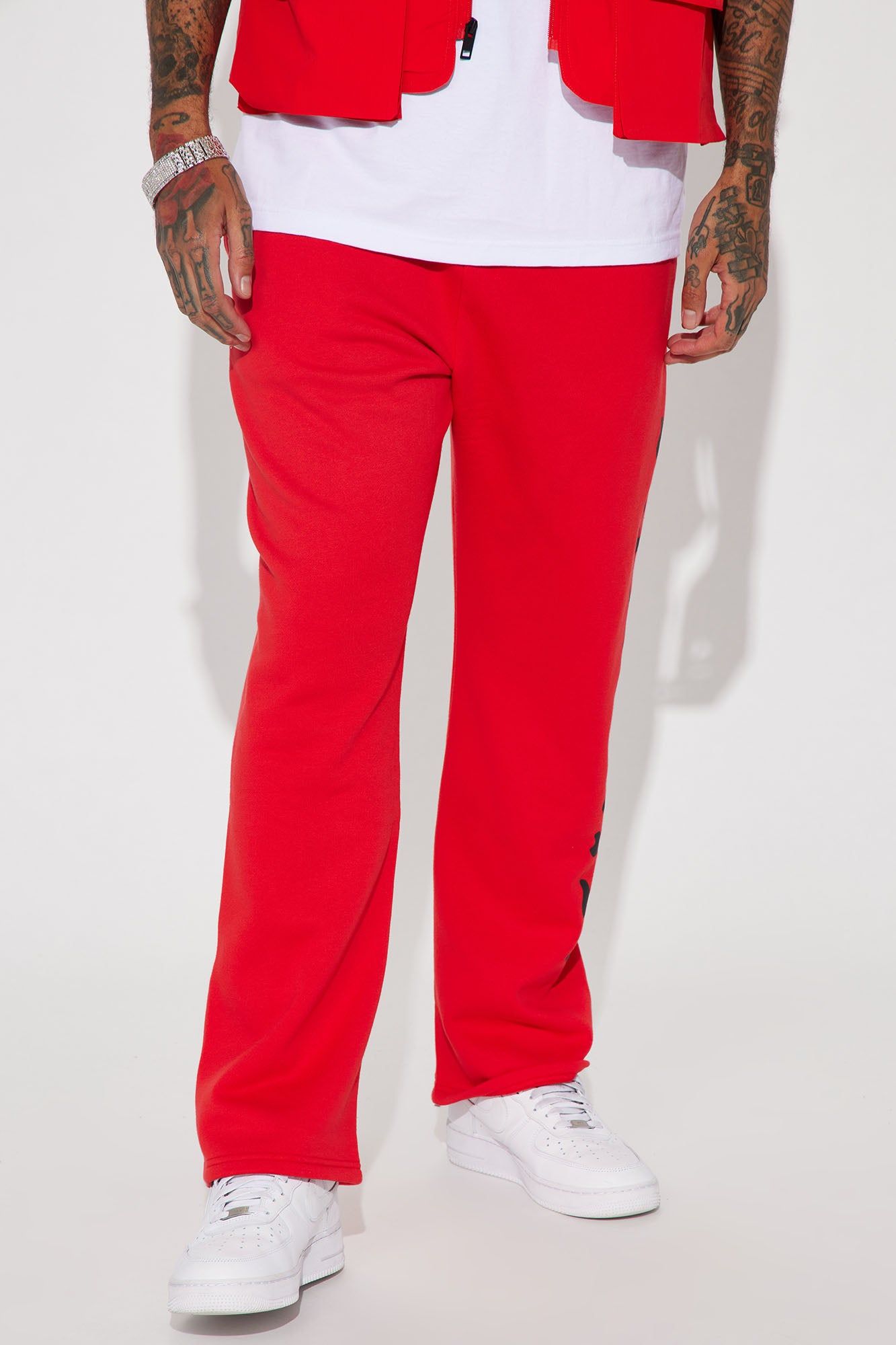 ATL Script Straight Sweatpant - Red sold by Fashion Nova