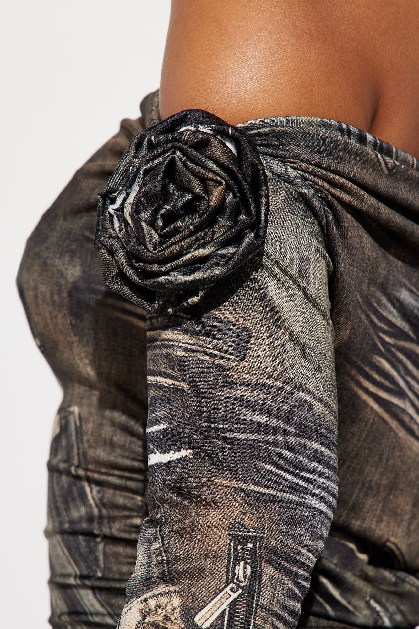 In My Era Off Shoulder Top - Olive/combo sold by Fashion Nova product image thumbnail 4