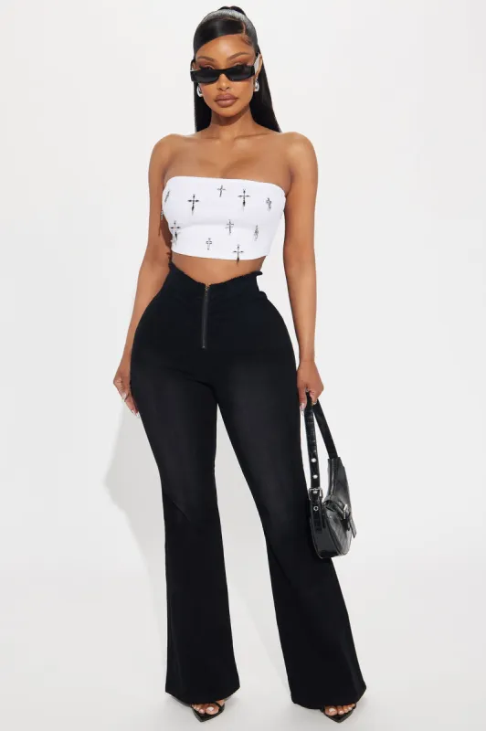 Chelsea V Waist Flare Pant - Black sold by Fashion Nova