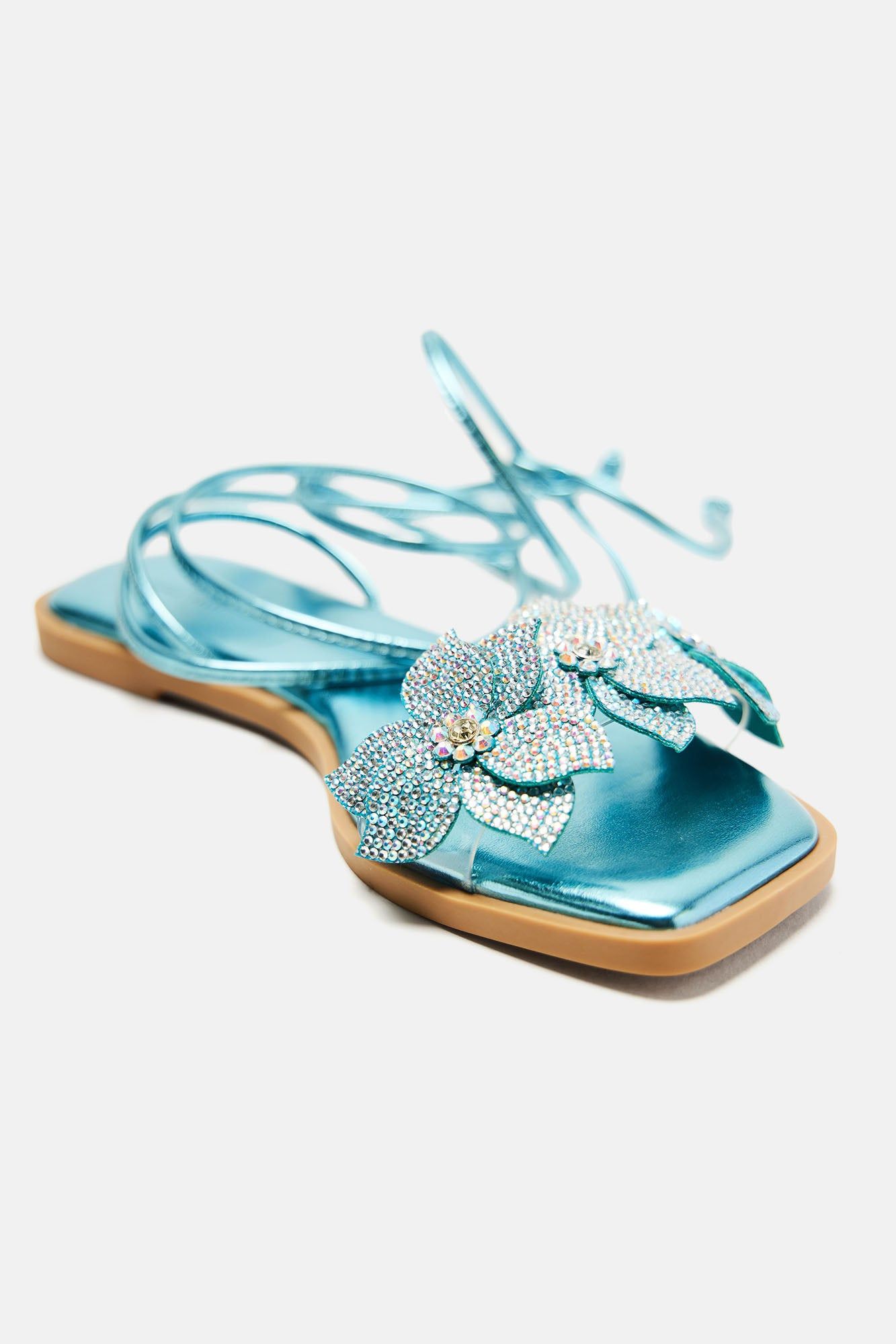 This Is Me Embellished Wrap Up Flat Sandals - Blue sold by Fashion Nova product image thumbnail 2