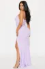 Hailey Ruffle Slit Gown - Lavender sold by Fashion Nova